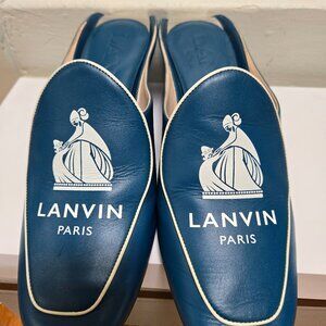 Lanvin Banana Wedge Mules – Size 41 – Chrome/Nappa Leather